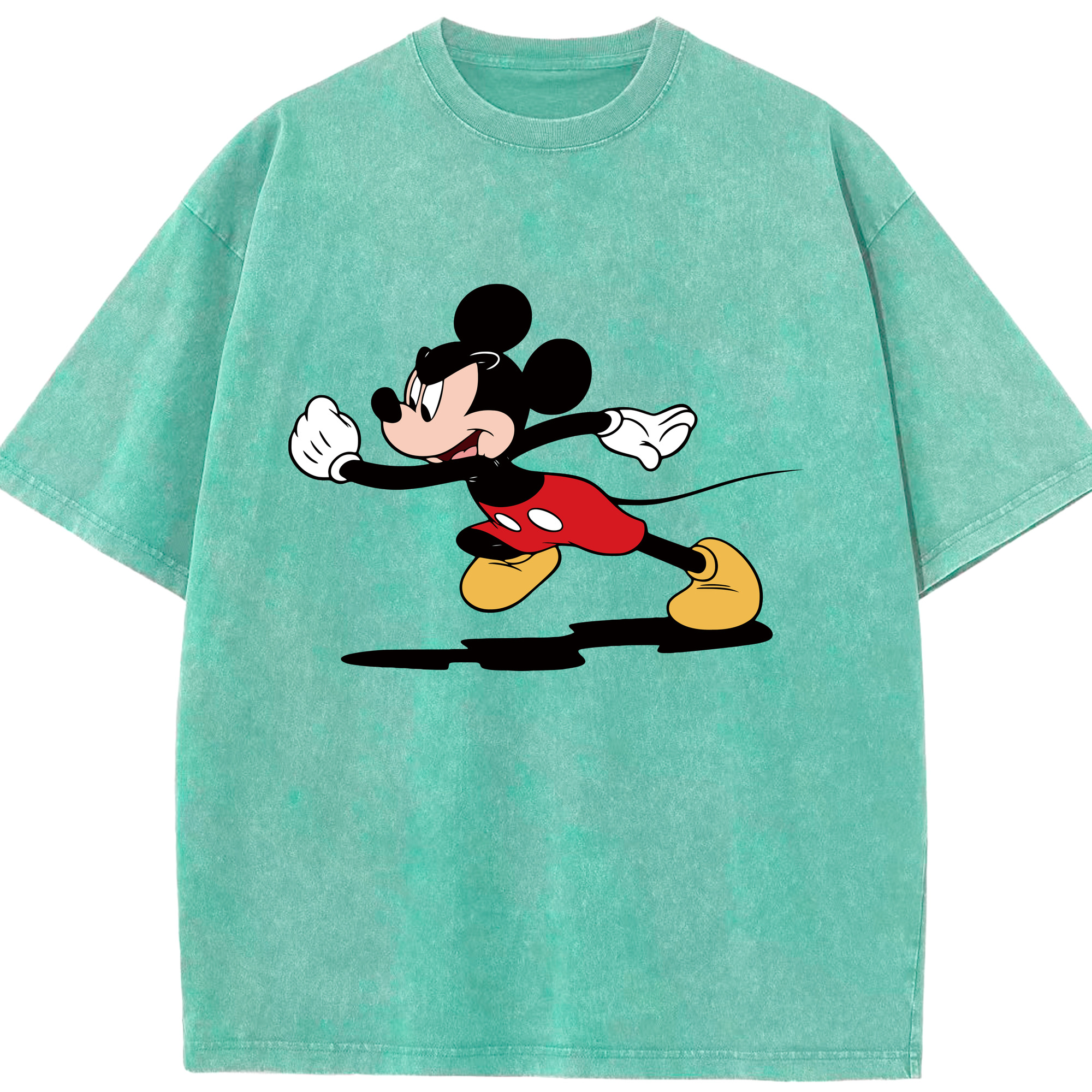 （画像用） ミッキーマウス Mickey Mouse 綿100% ヴィンテージ風 半袖Tシャツ（フロントプリント）